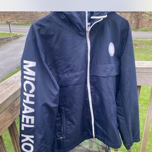 Michael Kors Dark Blue Windbreaker with White Trim